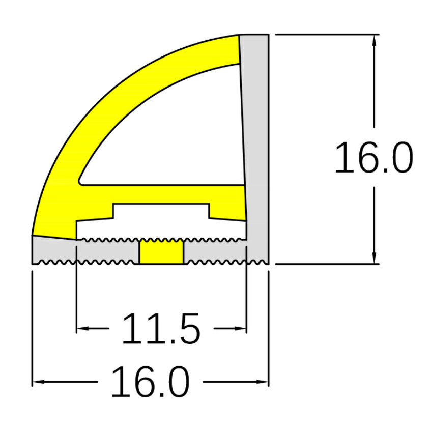 Silicone LED Strip Diffuser Corner Channel Neon Tube 90° Top Emitting 16*16mm Silicone LED Strip Diffuser Corner Channel Neon Tube 90° Top Emitting 16*16mm